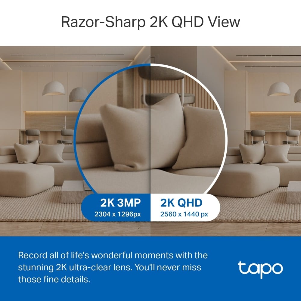 كاميرا أمان منزلية TP-Link Tapo C220 بتقنية Wi-Fi قابلة للتحريك والإمالة