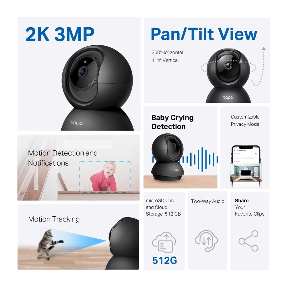 كاميرا مراقبة منزلية TP-Link Tapo C211 - بان/تيلت