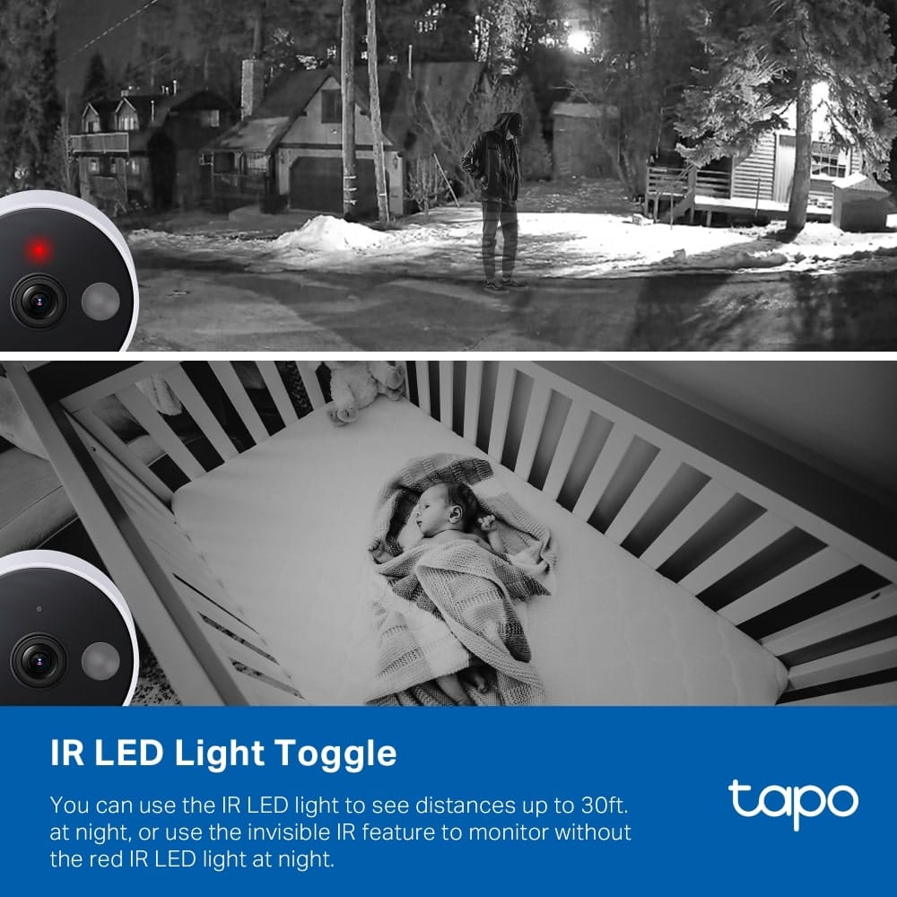 كاميرا مراقبة منزلية TP-Link Tapo C120 - داخلية/خارجية مزودة بتقنية Wi-Fi