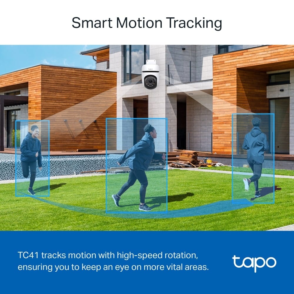 كاميرا TP-Link Tapo TC41 الخارجية - كاميرا أمان لاسلكية قابلة للتحريك والإمالة