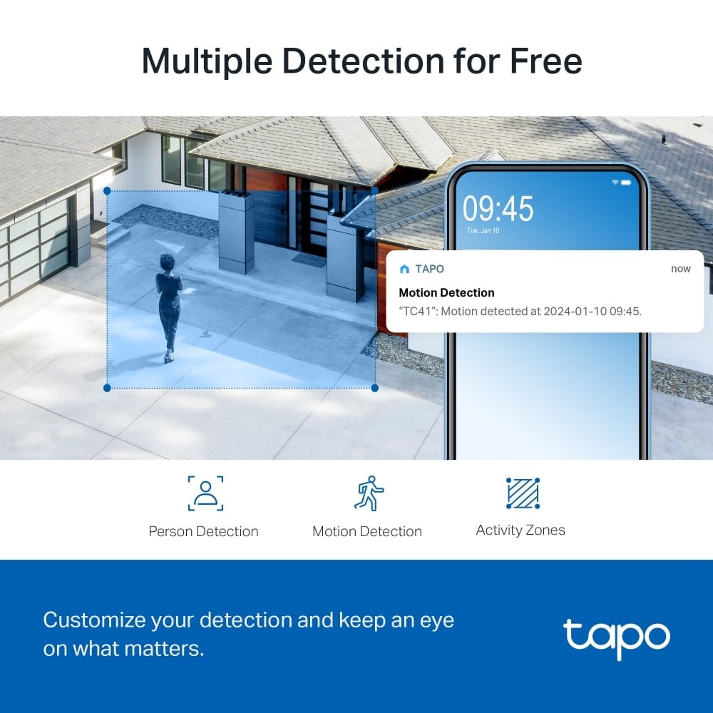 كاميرا TP-Link Tapo TC41 الخارجية - كاميرا أمان لاسلكية قابلة للتحريك والإمالة