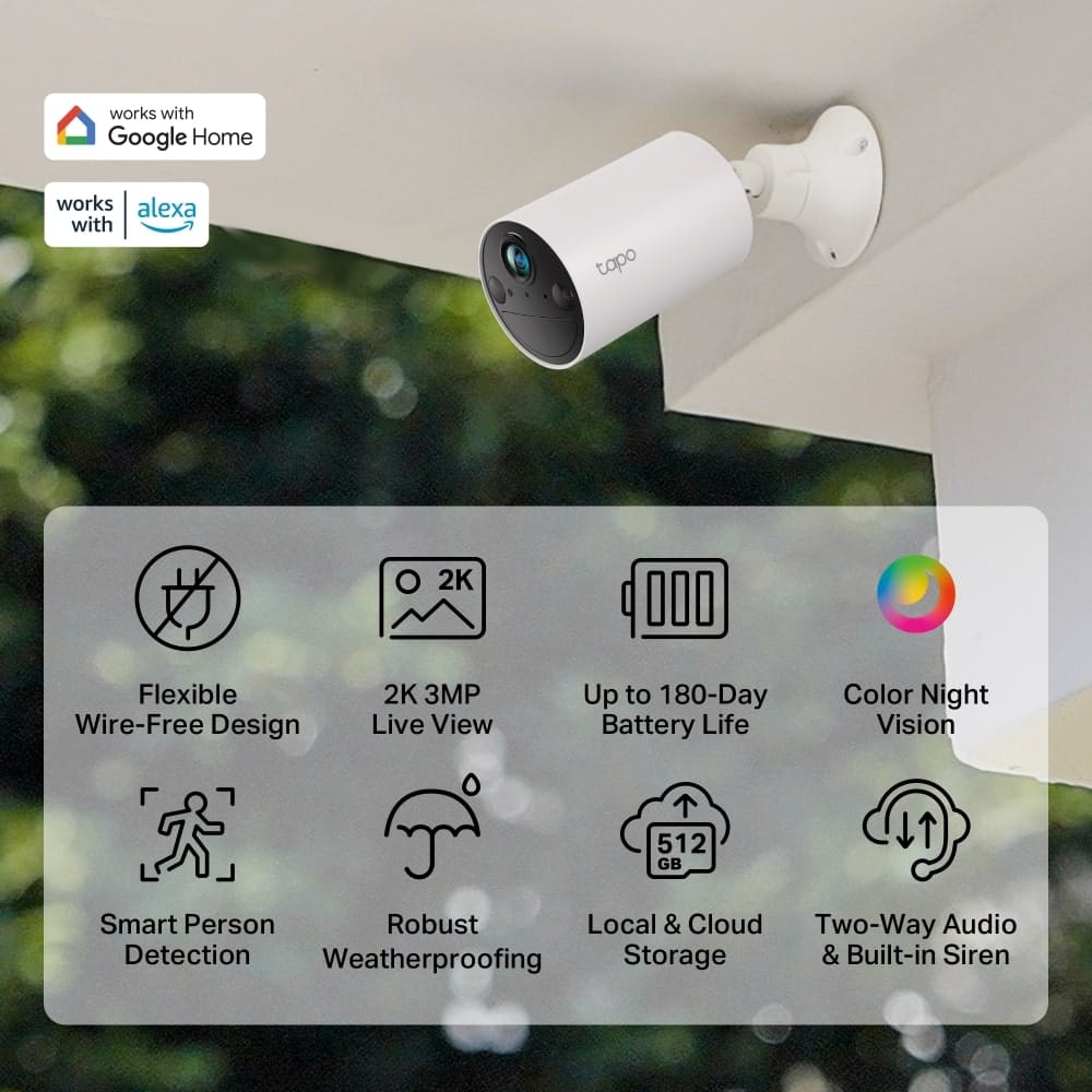 TP-Link Tapo C410 - كاميرا مراقبة ذكية داخلية/خارجية لاسلكية