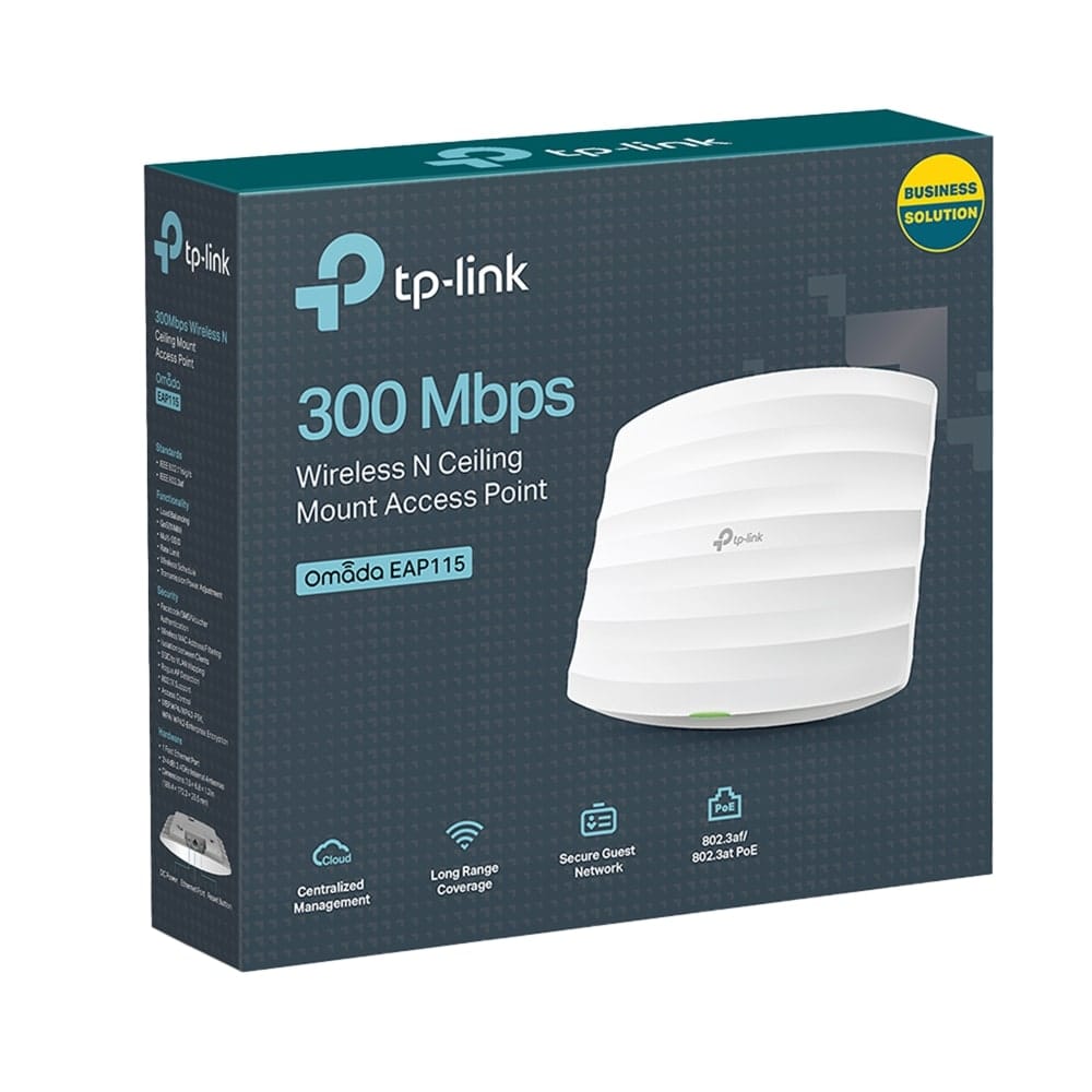 TP-Link EAP115 - نقطة وصول لاسلكية N مثبتة على السقف بسرعة 300 ميجابت في الثانية
