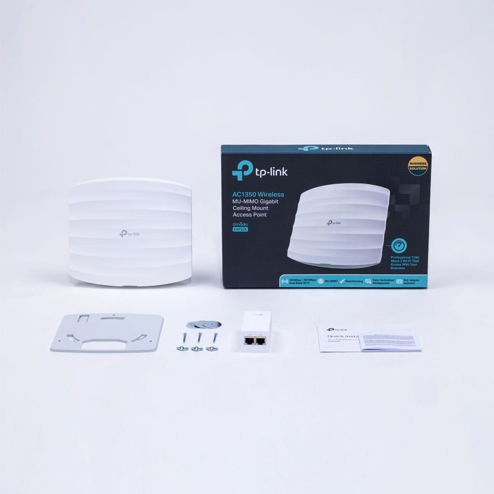 نقطة وصول TP-Link EAP225 - AC1350 لاسلكية بتقنية MU-MIMO جيجابت مثبتة على السقف